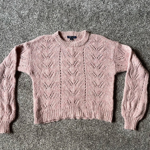 American Eagle cropped sweater. Dusty pink. Sz small - Picture 1 of 3